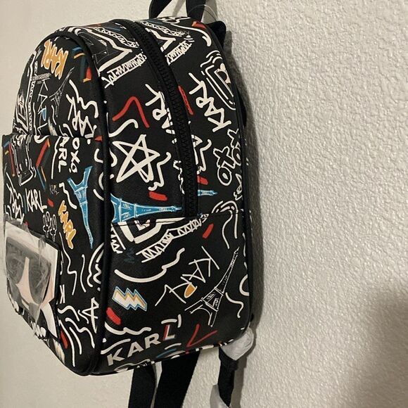 NWT- Karl Lagerfeld- Maybelle graphic mini backpack - Picture 4 of 8